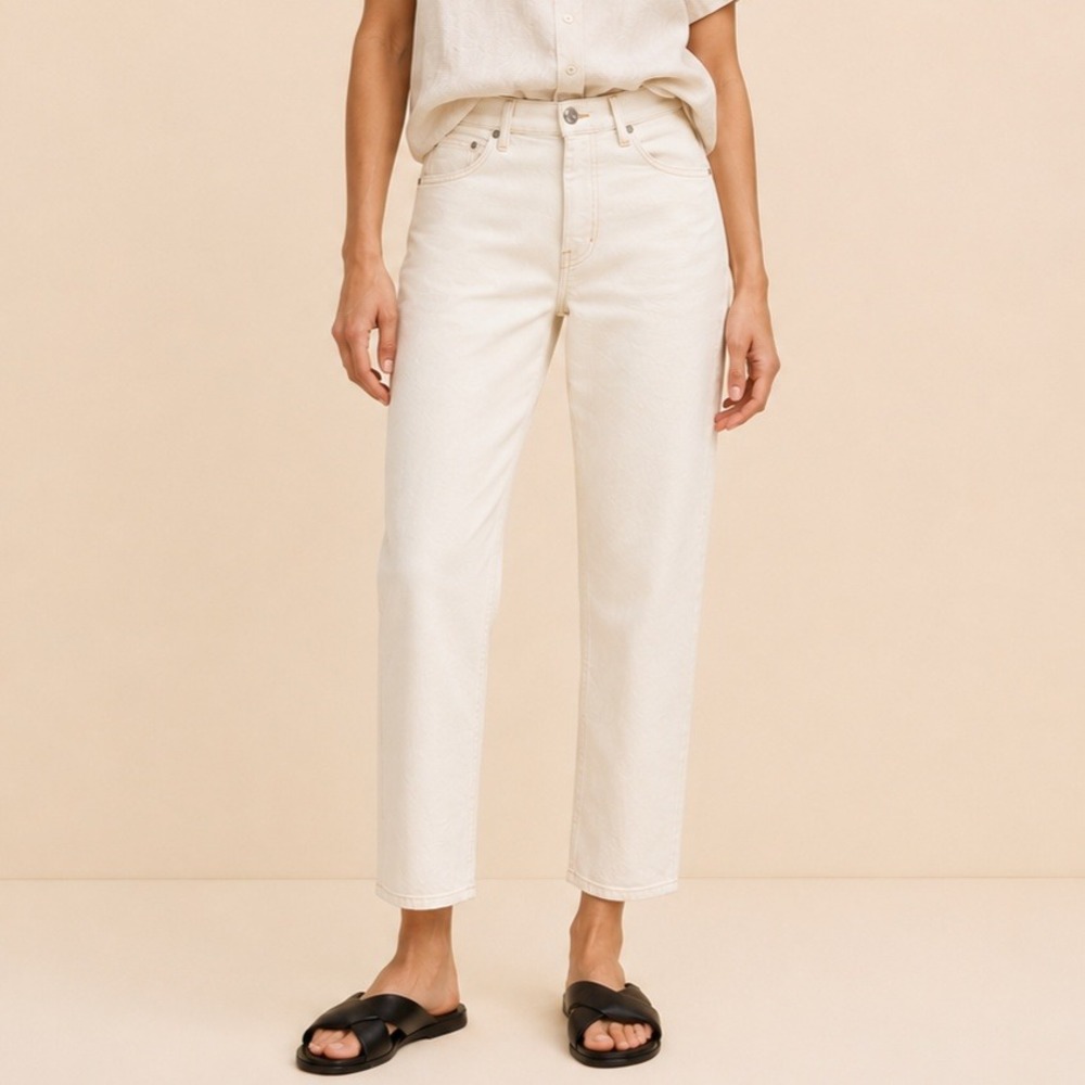 AYR The Knockout Jeans 28 Off White Barrel Leg